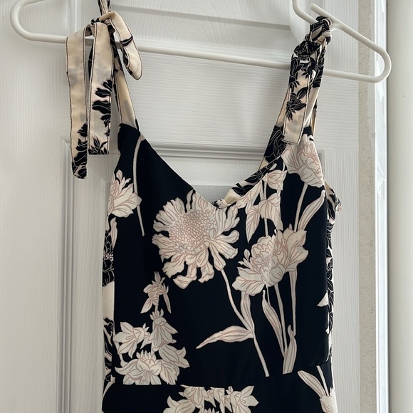 Topshop Black and Cream Floral Jumpsuit - Picture 2 of 4